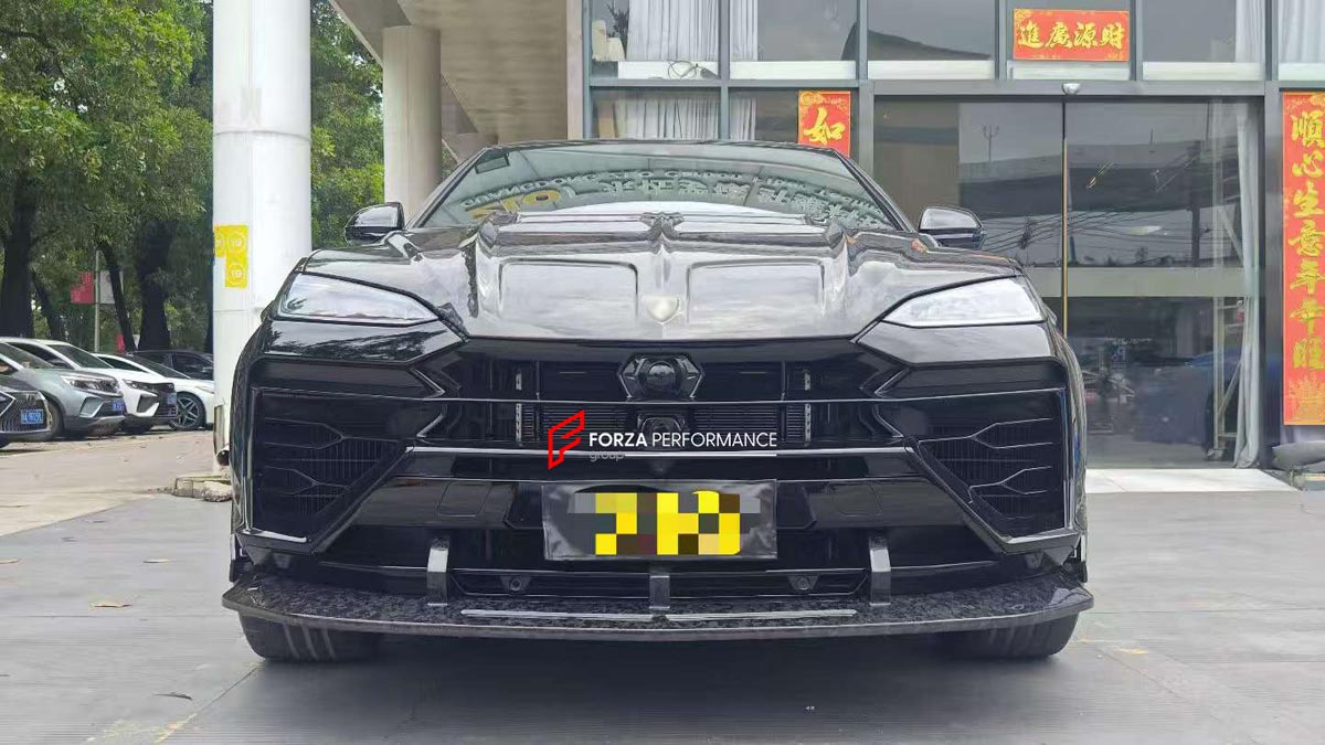 FORGED CARBON WIDE BODY KIT for LAMBORGHINI URUS SE FACELIFT 2025+ FORZA PERFORMANCE WD style kit
Set includes:

Front Lip
Hood Bonnet
Fender Flares
Side Skirts
Rear Wing Spoiler
Rear Spoiler
Rear Diffuser
Rear Bumper Splitters
Material: Forged Carbon

NOTE: Professional installation is required.