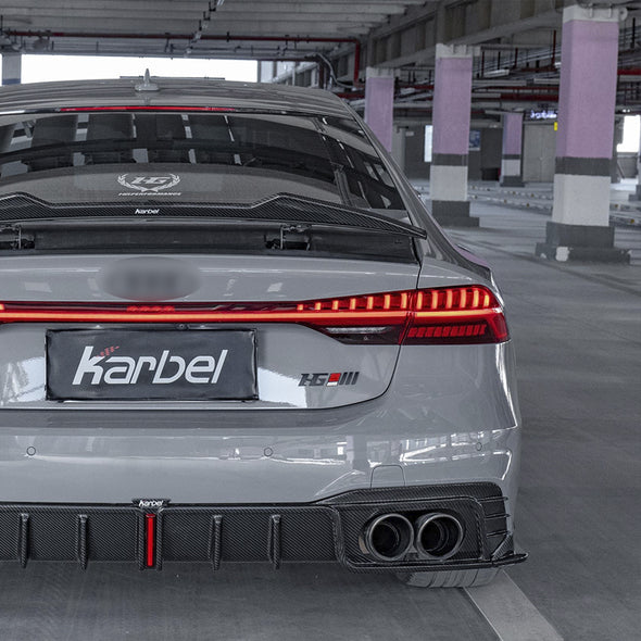 KARBEL CARBON CARBON FIBER REAR DIFFUSER VER.2 FOR AUDI S7 & A7 S LINE 2019-ON C8