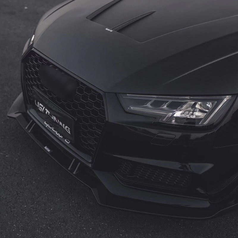 KARBEL CARBON DRY CARBON FIBER FRONT LIP VER.2 FOR AUDI S4 & A4 S LINE 2017 - 2018 B9