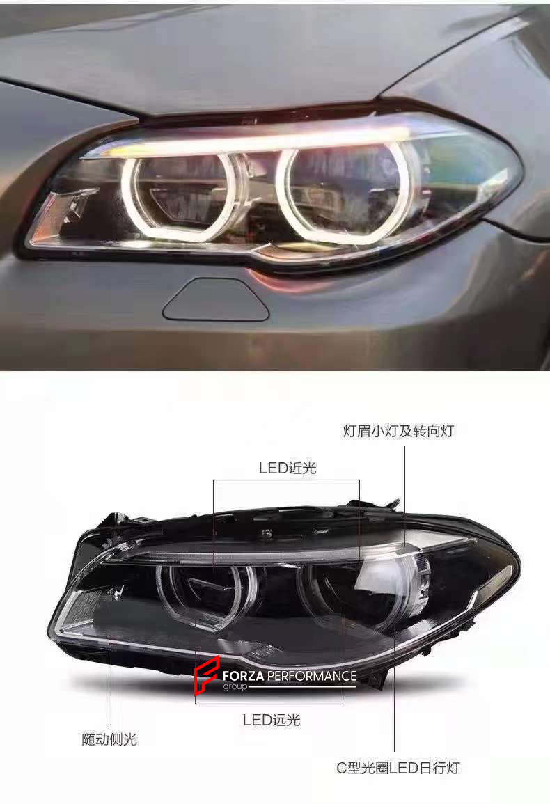 LED HEADLIGHTS for BMW 5 SERIES F10 F11 F18 2013 - 2017  Set includes:  LED Headlights