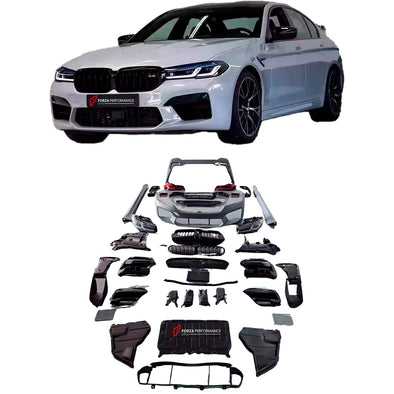 M5 STYLE BODY KIT for BMW 5 SERIES G30 G38 2021+  Set includes:   Front Bumper Front Grille Headlights Side Skirts Rear Bumper Rear Diffuser Tail Lights Exhaust Tips