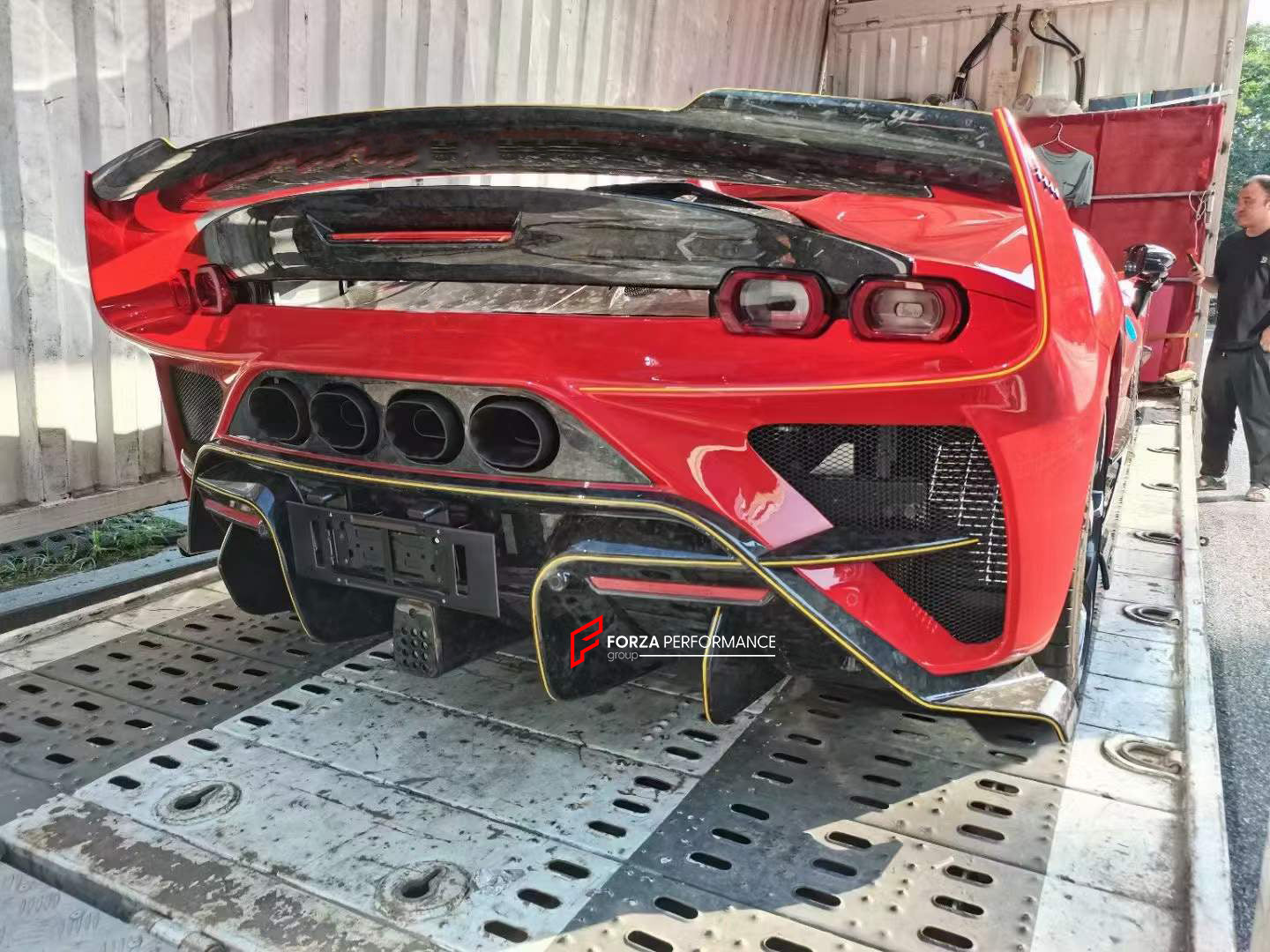 MANSORY STYLE CARBON BODY KIT for FERRARI SF90  Set includes:  Front Bumper Assembly Side Skirts Rear Spoiler Rear Bumper Assembly
