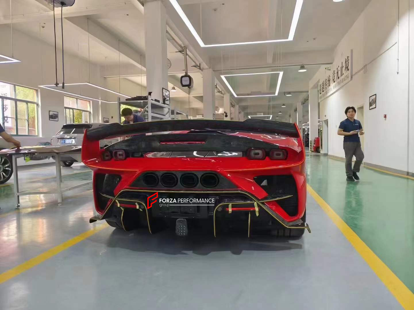 MANSORY STYLE CARBON BODY KIT for FERRARI SF90  Set includes:  Front Bumper Assembly Side Skirts Rear Spoiler Rear Bumper Assembly