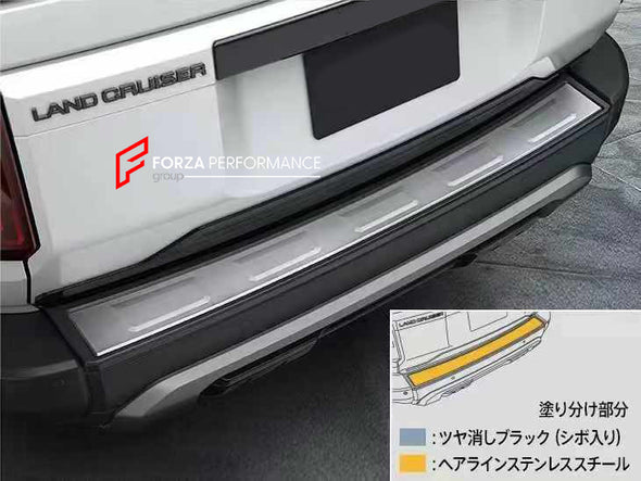 BODY KIT for TOYOTA LAND CRUISER 250 LC 250 2024

Set includes:

Front Bumper Fog Light Trims
Front Skid Plate
Side Fender Trims
Side Door Trims
Roof Spoiler
Rear Trunk Trim
Rear Bumper Step Guard

Material: Plastic

Note: Professional installation is required.
