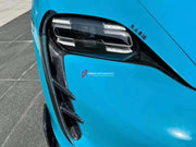 MANSORY STYLE FORGED CARBON BODY KIT FOR PORSCHE TAYCAN Set include:   Front Lip Front Canards Front Fender Side Vents Front Grille Cover Side Skirts  Rear Diffuser Side Splitters of the Rear Bumper Rear Decklid Spoiler