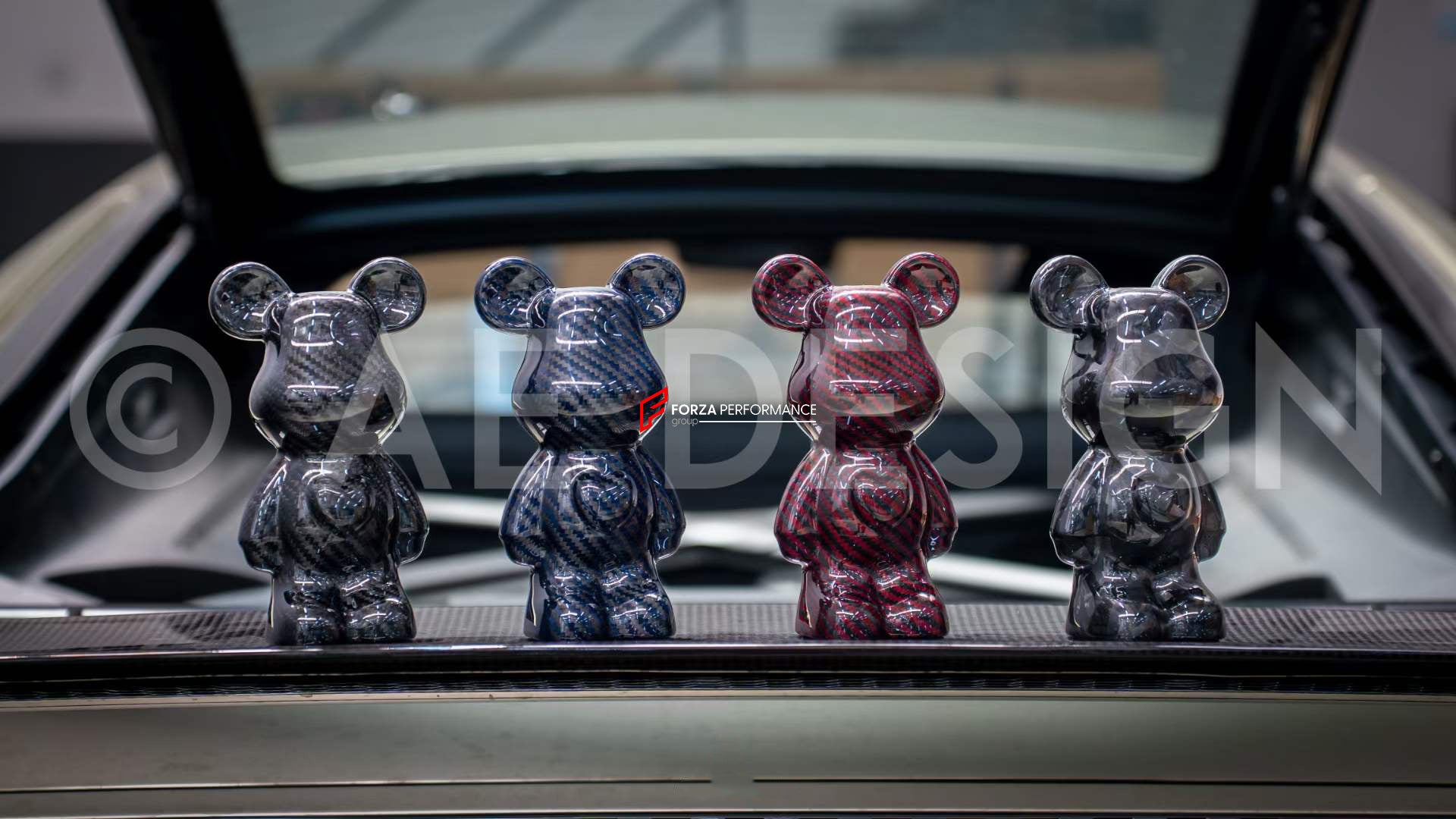 MULTICOLOR DRY CARBON | FORGED CARBON BEARS   Whether you want to check the quality of our carbon fiber or simply decorate your interior, we offer a wide selection of carbon bears of different types and colors.  Set includes: Carbon Bear