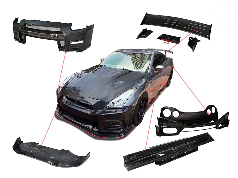 Nissan GTR R35 2008-2016 NSM Style Partial Carbon Fiber Full Body Kit