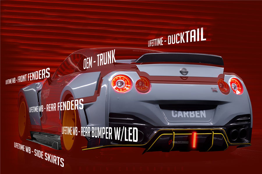 CARBON WIDE BODY KIT for NISSAN GT-R R35 2008 - 2020 | AUTHENTIC DARWI ...