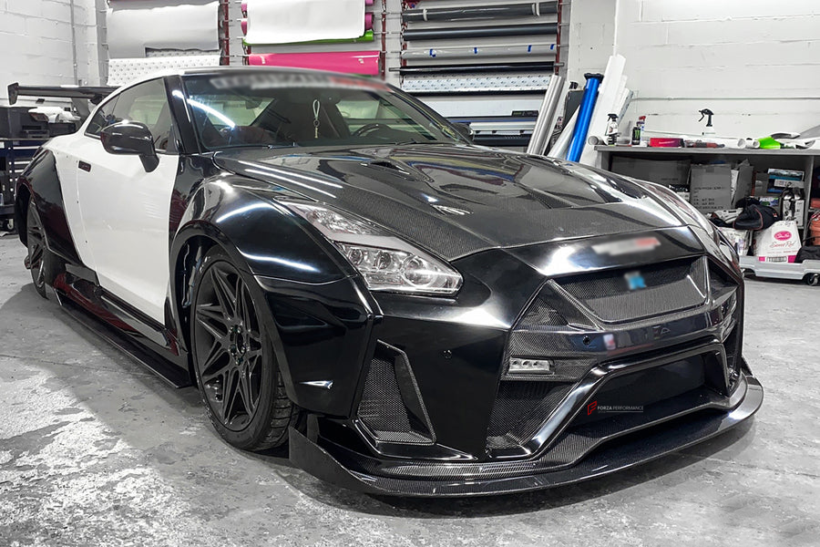 Nissan GTR R35 2008-2020 BKSSII Style Partial Carbon Fiber Full Wide B ...