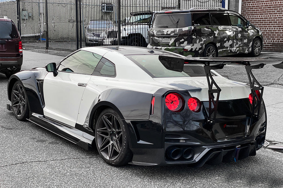 Nissan GTR R35 2008-2020 BKSSII Style Partial Carbon Fiber Full Wide B ...