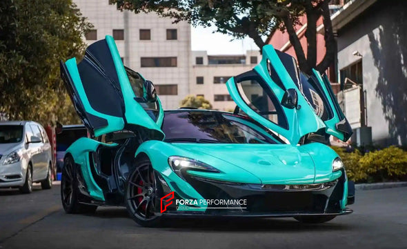 CONVERSION DRY CARBON BODY KIT for MCLAREN P1 2013 - 2016 UPGRADE to P1 GTR  Set includes:  Front Lip Front Bumper OEM Part Front Bumper Air Intake Cover Side Skirts Side Air Intake Cover Rear Diffuser Rear Diffuser Trims Rear Spoiler (2 types) Trunk/Hood Lid Panel Entrance