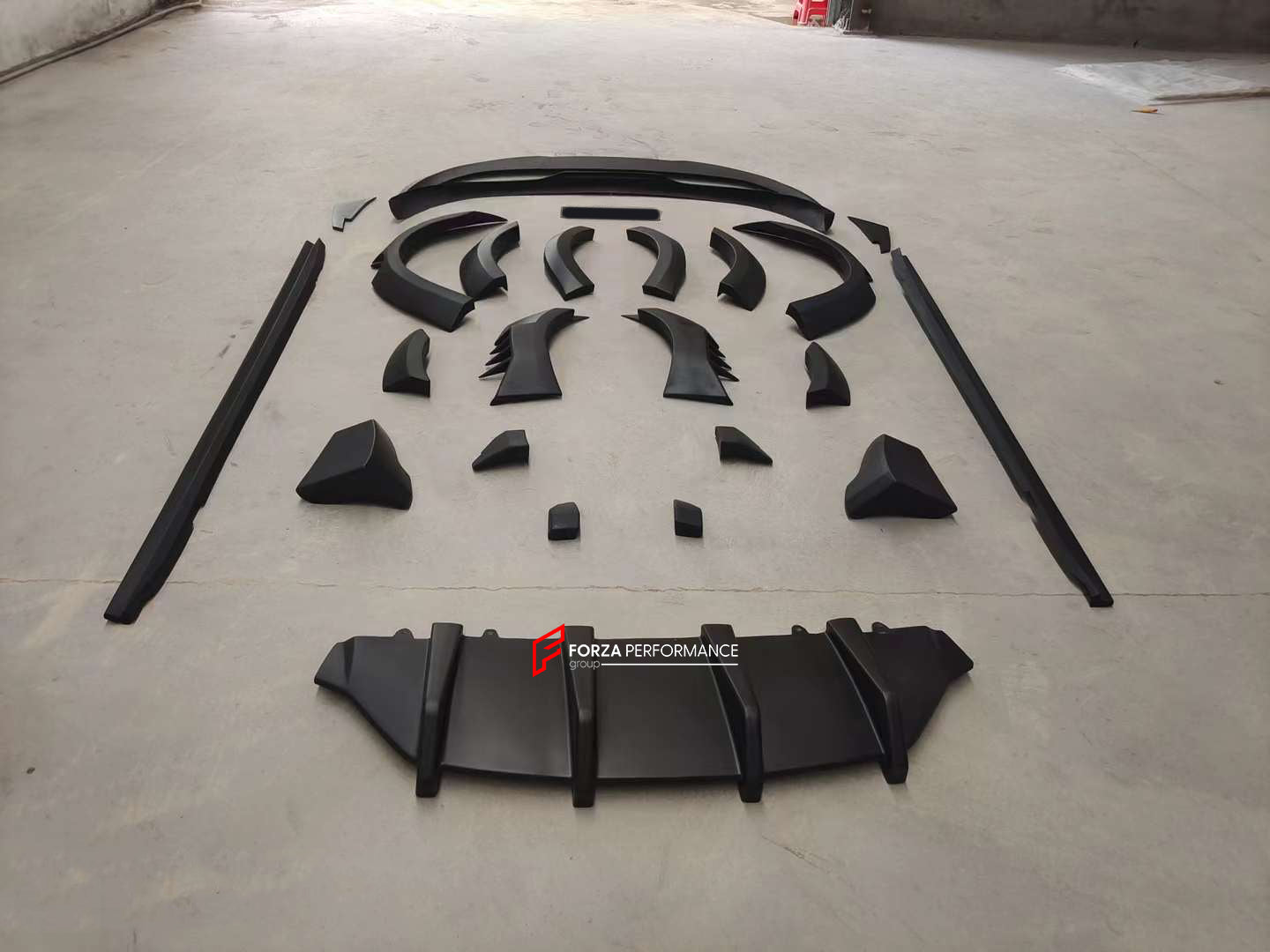 CARBON BODY KIT for PORSCHE TAYCAN  Set includes:  Front Lip Fender Flares Side Skirts Rear Diffuser