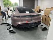 PRIOR DESIGN STYLE WIDE BODY KIT for PORSCHE TAYCAN TURBO S Set includes:  Front Lip Fender Flares Side Skirts Rear Diffuser