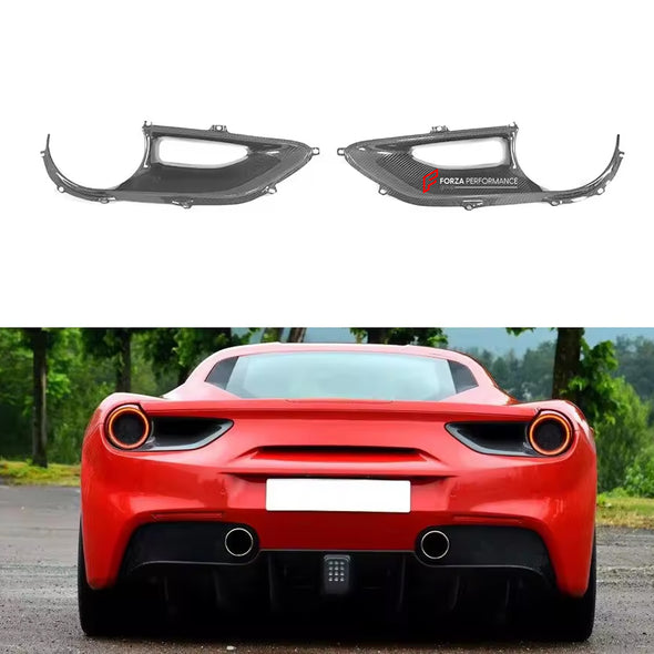 DRY CARBON FIBER Tail Light Cover SC Style for FERRARI 488 GTB 2015 - 2019