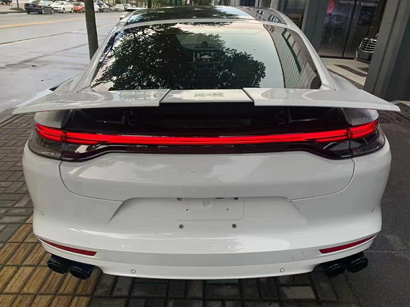 RETRACTABLE EXTENDABLE REAR WING SPOILER for PORSCHE PANAMERA 971 2017 - 2023

Set includes:

Rear Wing Spoiler
Control Module

Material: Plastic

NOTE: Professional electrician and installation is required.