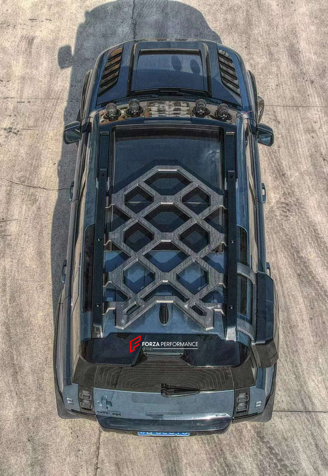 ROOF RACK PLATFORM WITH LIGHT BAR for LAND ROVER DEFENDER L663 2020+  Set includes:  Roof Rack Platform Light Bar
