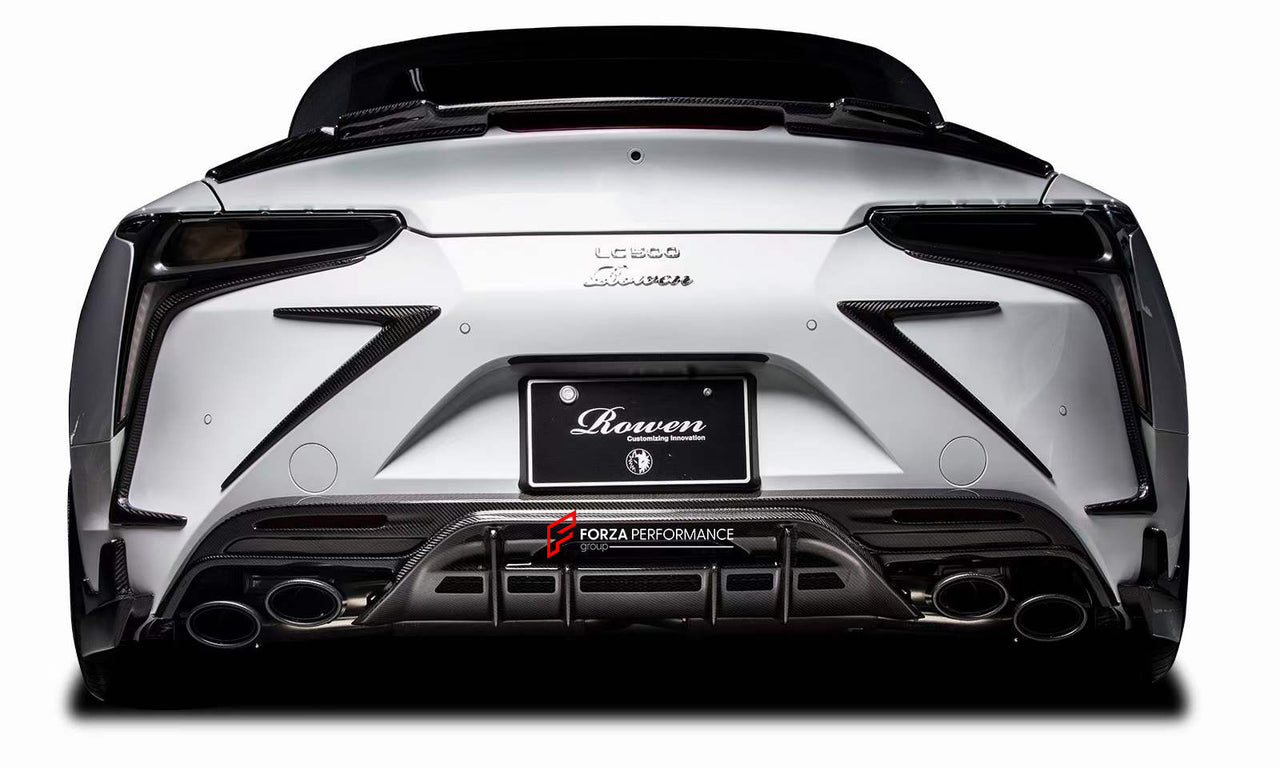 ROWEN STYLE CARBON BODY KIT for LEXUS LC500 LC500H 2017+  Set includes:  Front Lip Front Bumper Trims Side Skirts Side Trims Rear Wing Spoiler Rear Diffuser
