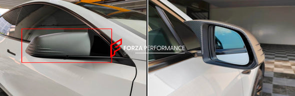 DRY CARBON SIDE MIRRORS for TESLA MODEL Y