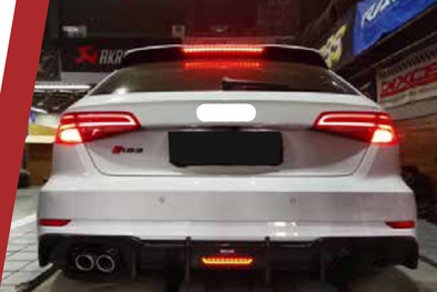 AUTHENTIC KARBEL CARBON REAR DIFFUSER for AUDI A3 S3 8V 2017 - 2019  Set includes:  Rear Diffuser