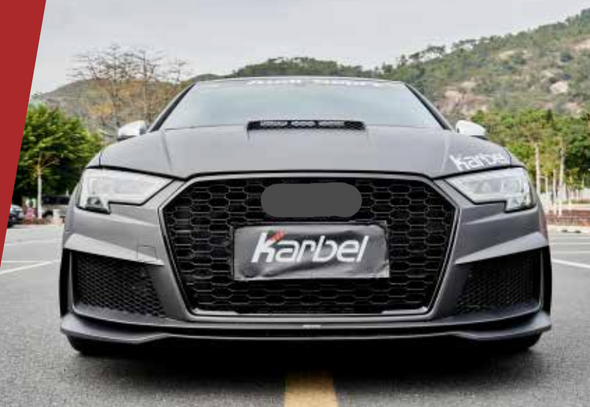 AUTHENTIC KARBEL CARBON FRONT BUMPER for AUDI A3 S3 8V SEDAN 2017 - 2019  Set includes:  Front Bumper