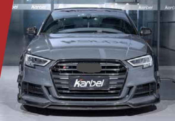 AUTHENTIC KARBEL CARBON CANARDS for AUDI A3 S3 8V SEDAN 2017 - 2019  Set includes:  Canards