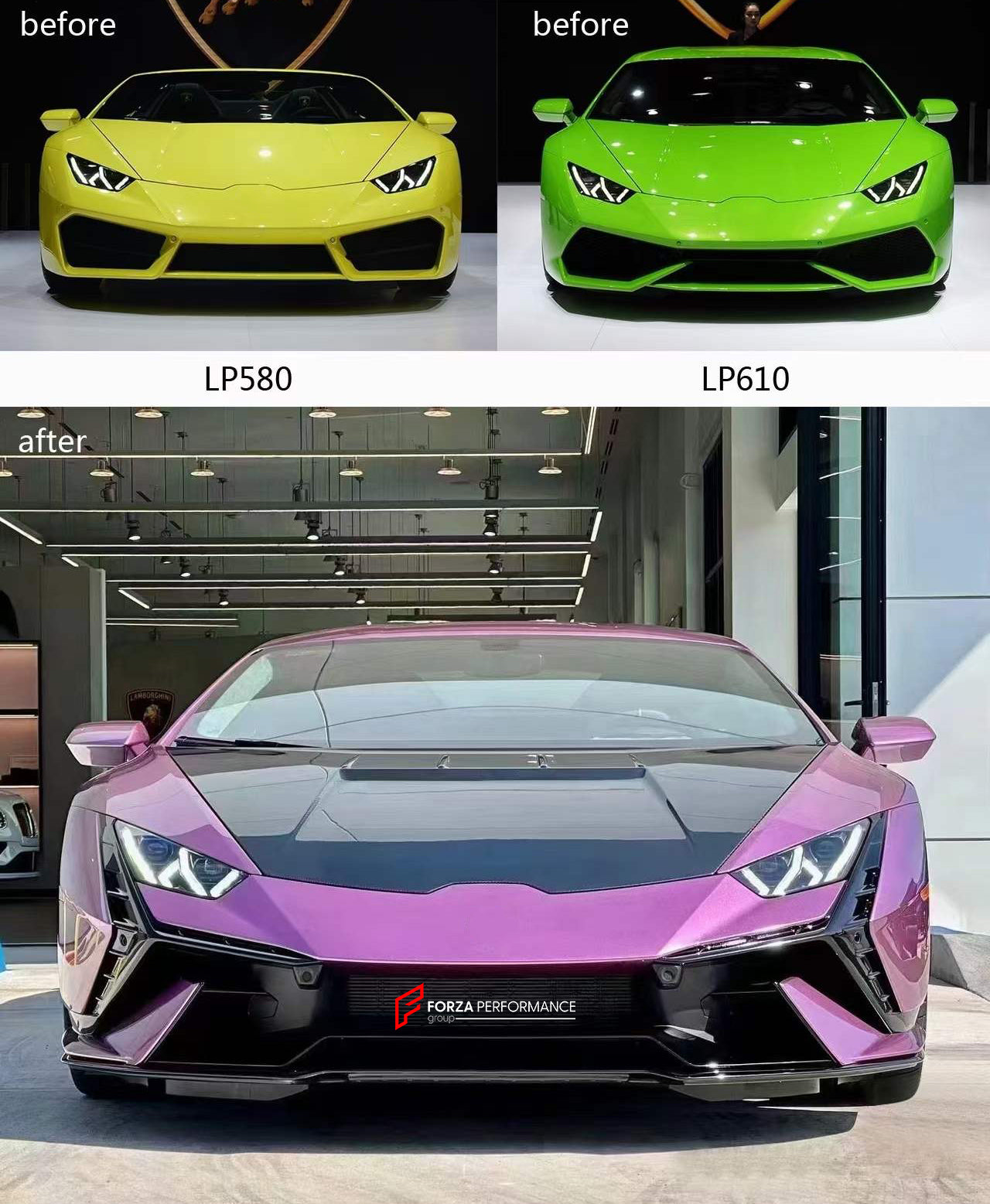 TECNICA STYLE FRONT BUMPER for LAMBORGHINI HURACAN LP580 LP610 EVO 2014 - 2023