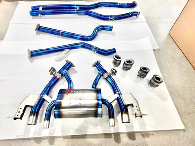 TITANIUM EXHAUST SYSTEM for BMW M3 G80 3.0T 2021+  Set includes:  Front pipes Center pipes Muffler with valves Exhaust tips