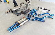 TITANIUM VALVED EXHAUST CATBACK MUFFLER for FORD F-150 3.5T  Valved exhaust, meaning that has remote, controlled valves - allowing a switch between an aggressive loud sports sound and a sound that is closer to the OEM sound  Set includes:  Center Pipes Exhaust Tips Muffler with valves Valve control box with remote control (you may also reuse your factory exhaust valve motors