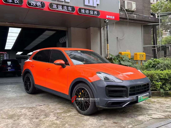 TURBO GT STYLE DRY CARBON BODY KIT for PORSCHE CAYENNE 9Y0 2018 - 2023  Set includes:   Front Bumper Front Vent Covers Side Fenders Side Skirts Wheel Arches Rear Diffuser Exhaust tips with mufflers