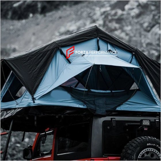 TentCamping tent and mounting for a car.