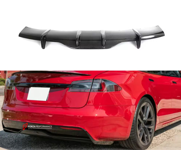 Carbon Fiber Rear Diffuser for Tesla Model S Plaid 2021-2023