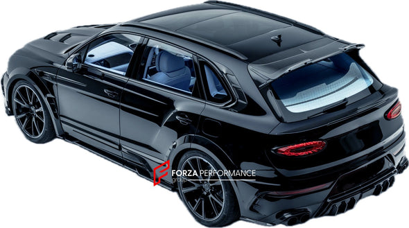 DRY CARBON WIDE BODY KIT for BENTLEY BENTAYGA W12 2020+  Set includes:  Hood Front Grille Side Mirrors Door Trims Roof Rack Roof Spoiler