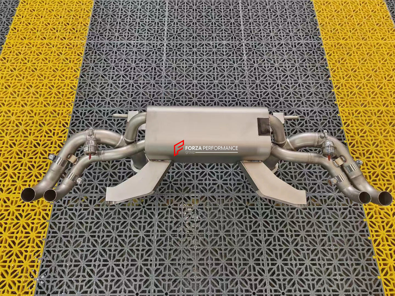 VALVED EXHAUST CATBACK MUFFLER for AUDI R8 (4.2L) V8 2006 - 2012  Valved exhaust, meaning that has remote, controlled valves - allowing a switch between an aggressive loud sports sound and a sound that is closer to the OEM sound.  Set includes:  Muffler with valves