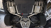 VALVED EXHAUST CATBACK MUFFLER for MERCEDES-BENZ S-CLASS W222 S450 3.0T 2014+  Valved exhaust, meaning that has remote, controlled valves - allowing a switch between an aggressive loud sports sound and a sound that is closer to the OEM sound.  Set includes:  Center Pipes Mufflers with valves Valve control box with remote control (you may also reuse your factory exhaust valve motors) Factory exhaust tips must be reused.
