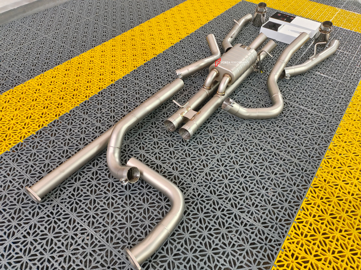 VALVED EXHAUST CATBACK SYSTEM FOR RAM TRX 2021+ 6.2L Material: Stainless Steel Production time: 12 days Note: Professional installation is required.