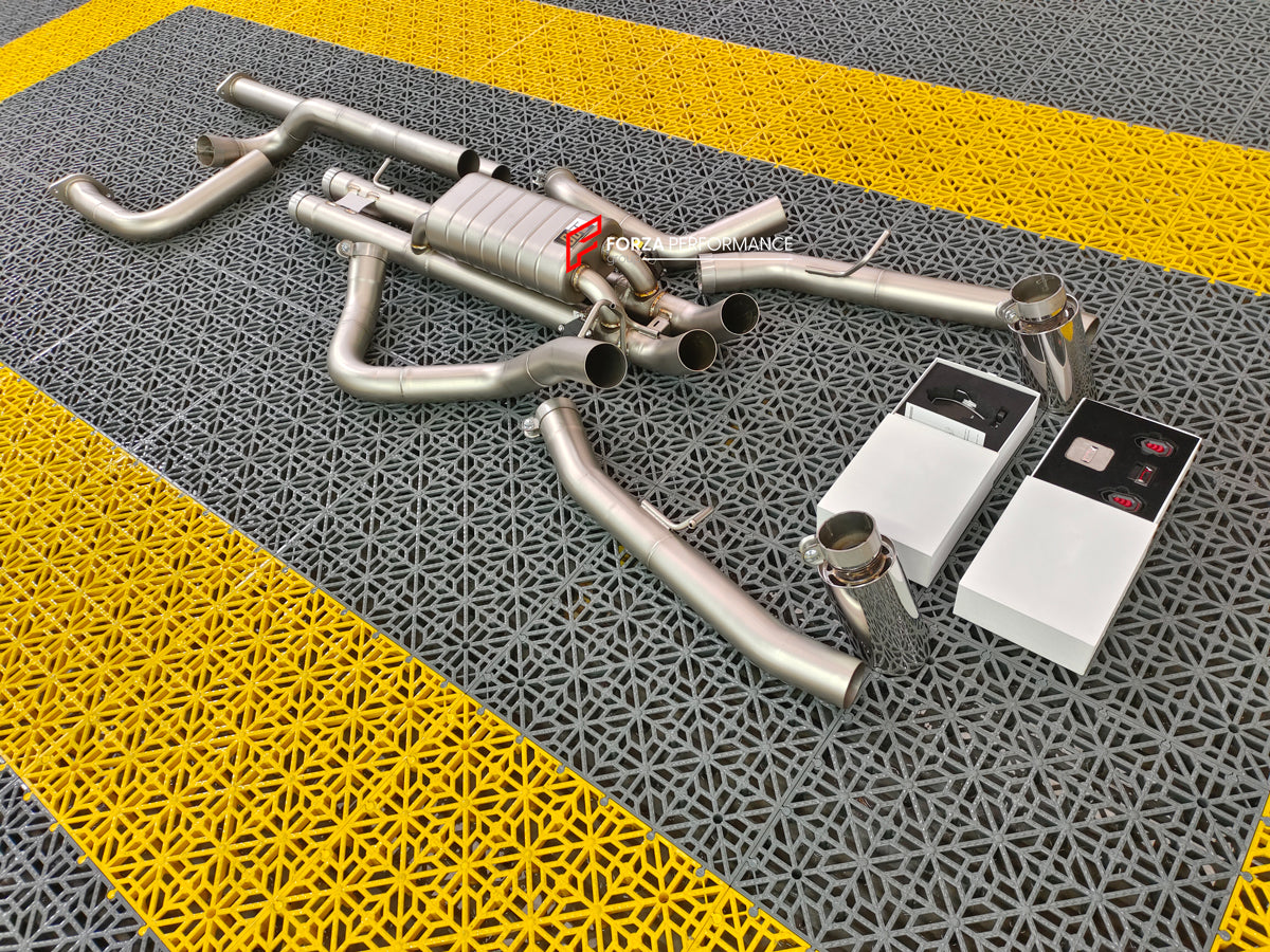 VALVED EXHAUST CATBACK SYSTEM FOR RAM TRX 2021+ 6.2L Material: Stainless Steel Production time: 12 days Note: Professional installation is required.