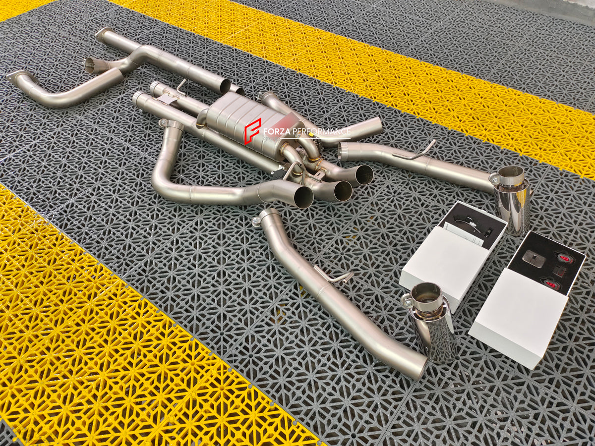 VALVED EXHAUST CATBACK SYSTEM FOR RAM TRX 2021+ 6.2L Material: Stainless Steel Production time: 12 days Note: Professional installation is required.