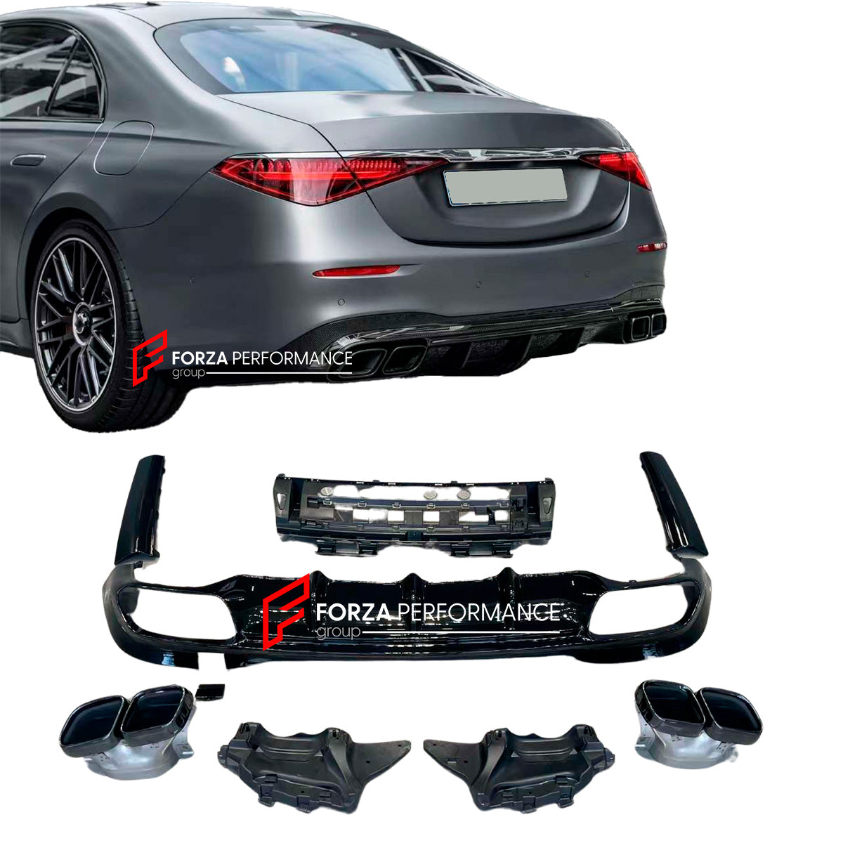 REAR DIFFUSER S63 AMG E PERFORMANCE STYLE for S-CLASS W223 S450 S500 S
