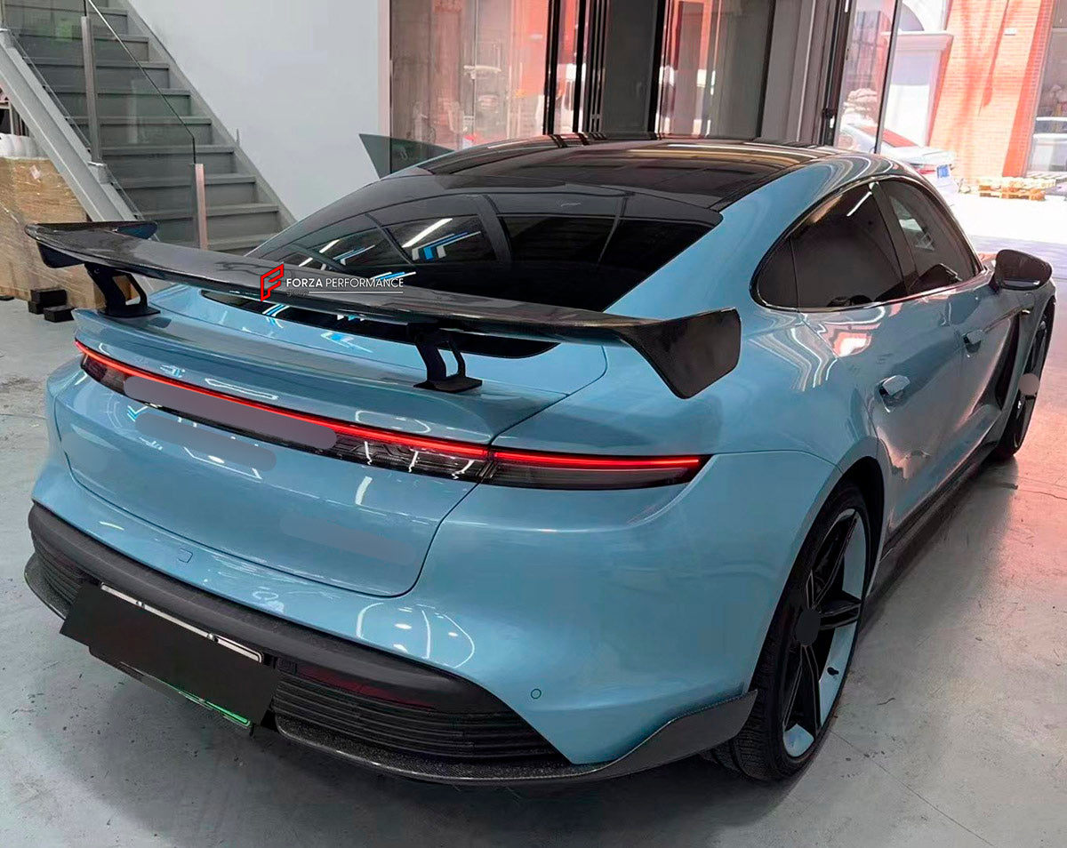 DRY CARBON REAR SPOILER for PORSCHE TAYCAN J1 TURBO 2020+ WEISSACH GT STYLE 

Set includes:

Rear Spoiler
Material: Dry Carbon

Note: Professional installation is required.