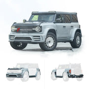 WIDE BODY KIT for FORD BRONCO 2021+
Set includes:

Front Lip&nbsp;
Front Bumper
Front Fenders
Hood / Bonnet&nbsp;
Side Skirts&nbsp;
Rear Fenders&nbsp;
Tail Lights&nbsp;
Rear Bumper&nbsp;
Rear Diffuser&nbsp;

Material: Fiberglass or Carbon Fiber&nbsp;

Note: Professional installation is required.