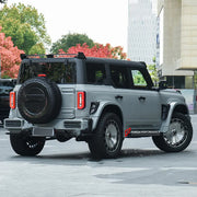WIDE BODY KIT for FORD BRONCO 2021+

Set includes:

Front Lip&nbsp;
Front Bumper
Front Fenders
Hood / Bonnet&nbsp;
Side Skirts&nbsp;
Rear Fenders&nbsp;
Tail Lights&nbsp;
Rear Bumper&nbsp;
Rear Diffuser&nbsp;

Material: Fiberglass or Carbon Fiber&nbsp;

Note: Professional installation is required.