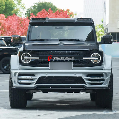 WIDE BODY KIT for FORD BRONCO 2021+



Set includes:

Front Lip&nbsp;
Front Bumper
Front Fenders
Hood / Bonnet&nbsp;
Side Skirts&nbsp;
Rear Fenders&nbsp;
Tail Lights&nbsp;
Rear Bumper&nbsp;
Rear Diffuser&nbsp;

Material: Fiberglass or Carbon Fiber&nbsp;

Note: Professional installation is required.