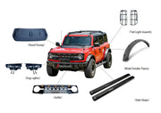 WIDE BODY KIT for FORD BRONCO 2021+  Set includes:  Hood Scoop Fog Lights Front Grille Side Fenders Side Steps Tail Light Covers