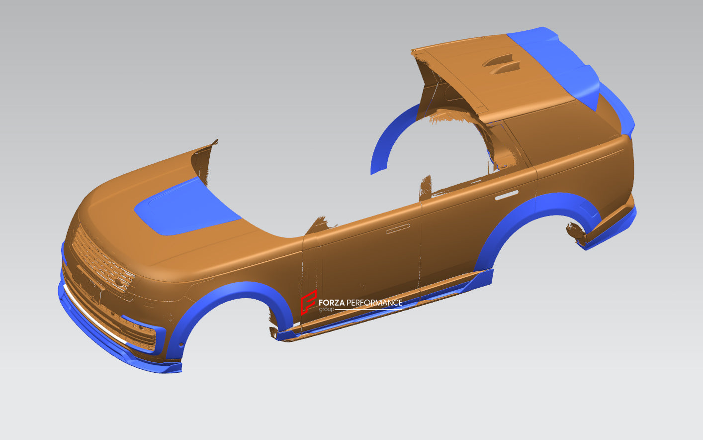 WIDE BODY KIT for LAND ROVER RANGE ROVER L460 2021+  Set includes: Side Fenders Side Skirts Side Air Vents Front Lip Front Grille Front Air Vent Covers Rear Spoiler Roof Spoiler Rear Diffuser