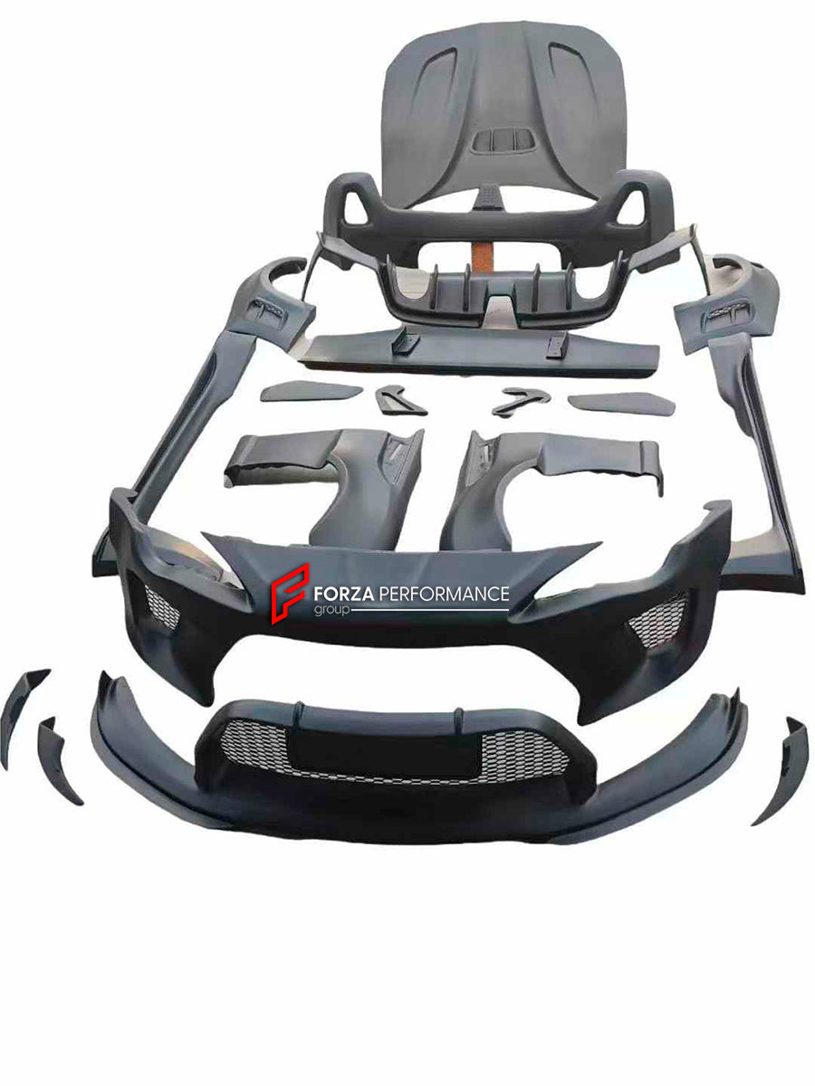 WIDE BODY KIT for TOYOTA GT86 2016 - 2022

Set includes:

Front Lip
Front bumper&nbsp;
Hood/bonnet
Fenders
Side skirt
Rear spoiler
Rear bumper&nbsp;
Rear diffuser&nbsp;

Material: Plastic

Note: Professional installation is required