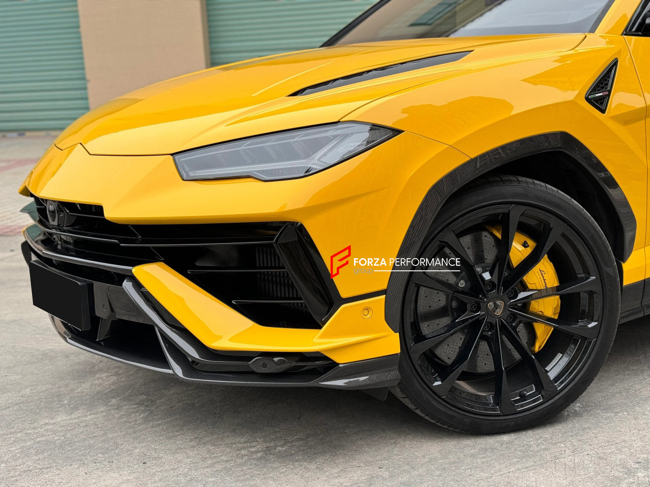 CONVERSION CARBON BODY KIT for LAMBORGHINI URUS 2018 to URUS S PERFORMANTE  Set includes:  Front Lip Front Grille Front Bumper Hood Rear Bumper Rear Diffuser Side Fenders Door Covers Rear Spoiler Roof Spoiler Side Mirrors