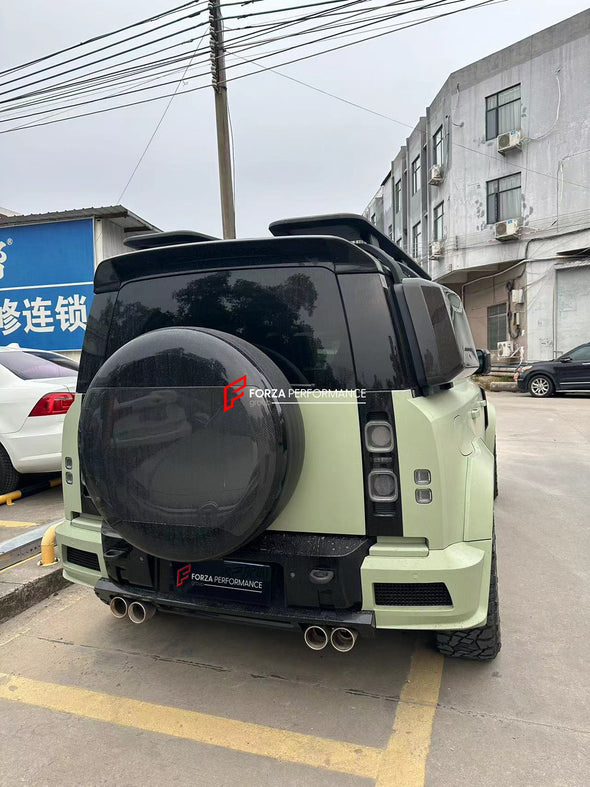 WIDE BODY KIT for LAND ROVER DEFENDER 2021+  Set includes:  Front Bumper Rear Bumper Side Fenders Side Skirts Front Grille Roof LED Bar Dry Carbon Hood with Glass Roof Spoiler Side Skirts