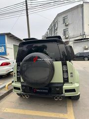 WIDE BODY KIT for LAND ROVER DEFENDER 2021+  Set includes:  Front Bumper Rear Bumper Side Fenders Side Skirts Front Grille Roof LED Bar Dry Carbon Hood with Glass Roof Spoiler Side Skirts