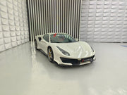 Conversion Body Kit Ferrari 488 Pista for Ferrari 488 2015+  Set includes:  Front bumper Carbon front lip Carbon hood/bonnet Carbon side skirts add-ons Rear bumper Carbon rear diffuser Rear decklid spoiler