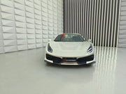 Conversion Body Kit Ferrari 488 Pista for Ferrari 488 2015+  Set includes:  Front bumper Carbon front lip Carbon hood/bonnet Carbon side skirts add-ons Rear bumper Carbon rear diffuser Rear decklid spoiler